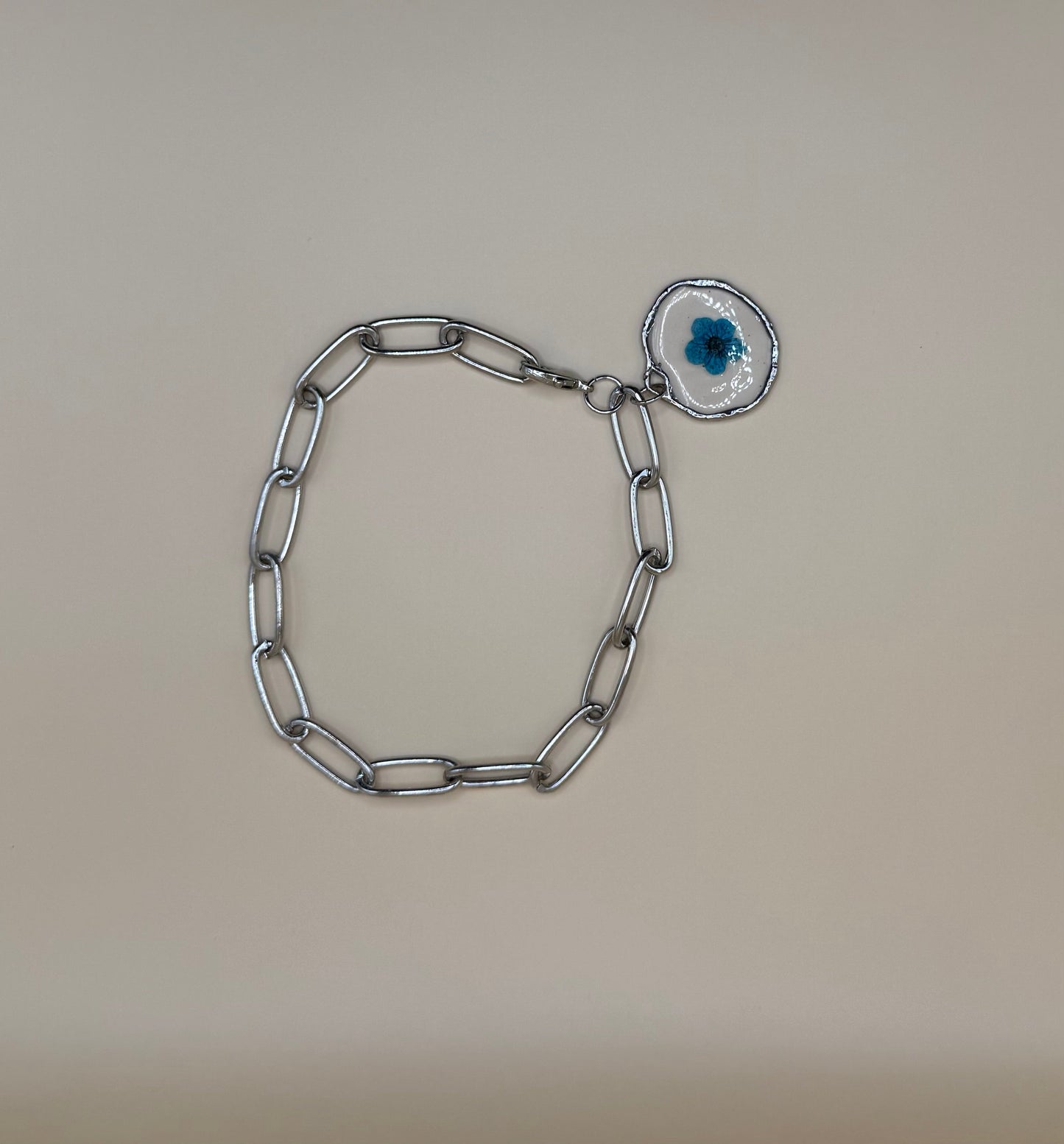 Blue Flower Pendant Bracelet — One of a Kind