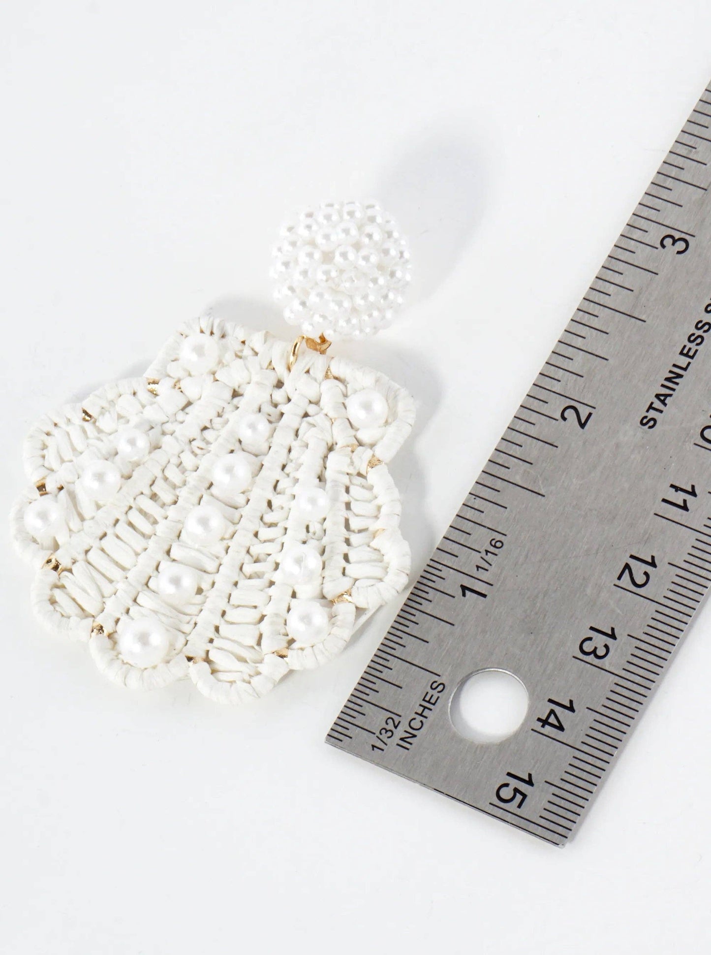 Pearl Beaded Seashell Drop Earrings