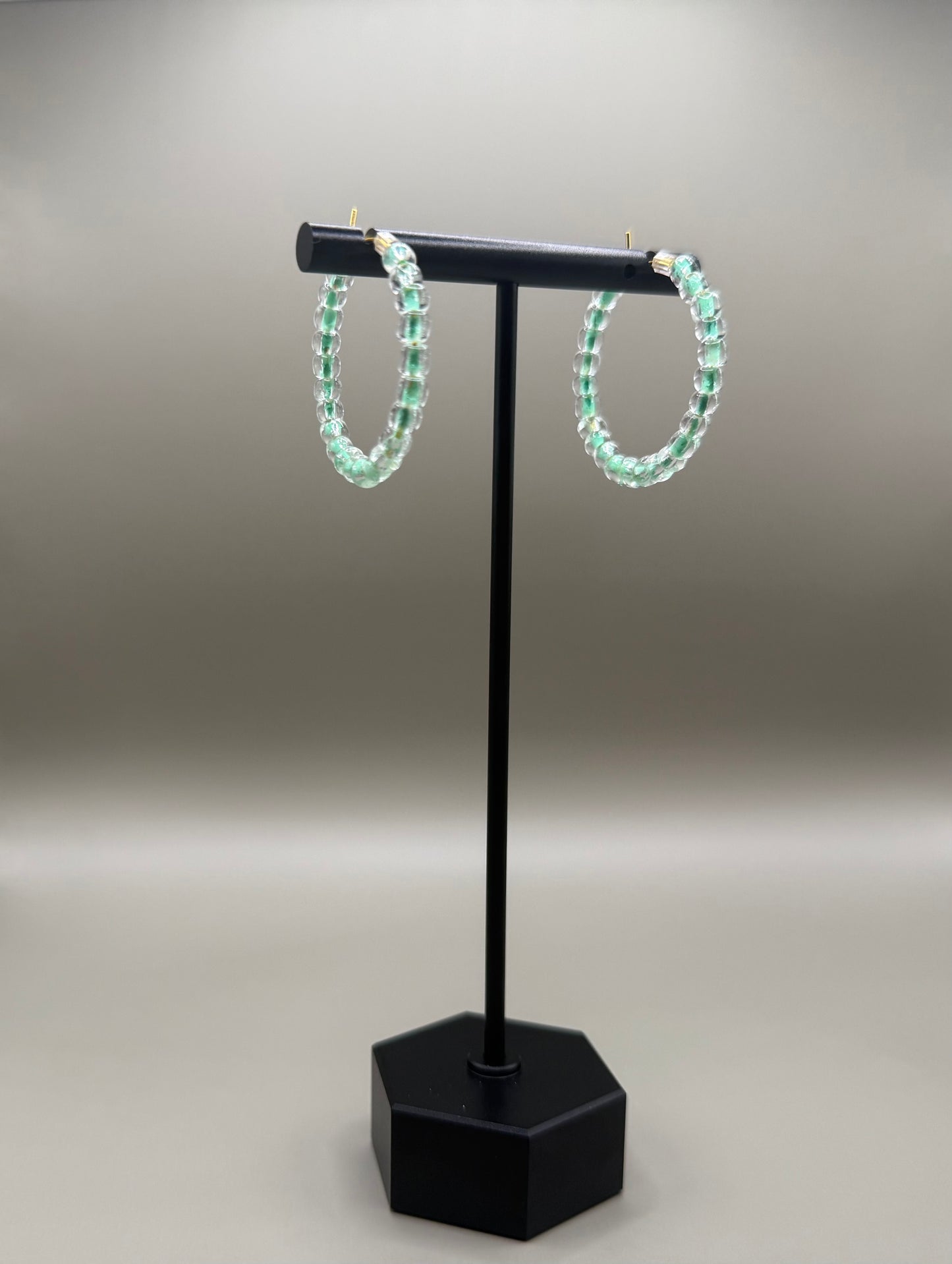 Seed Bead Hoop Earrings
