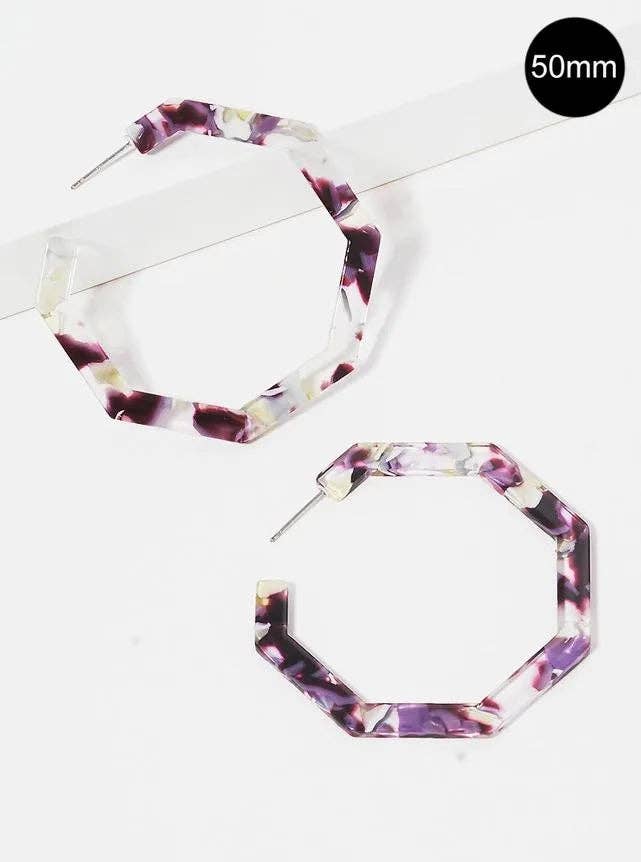 Octagon Hoop Earrings