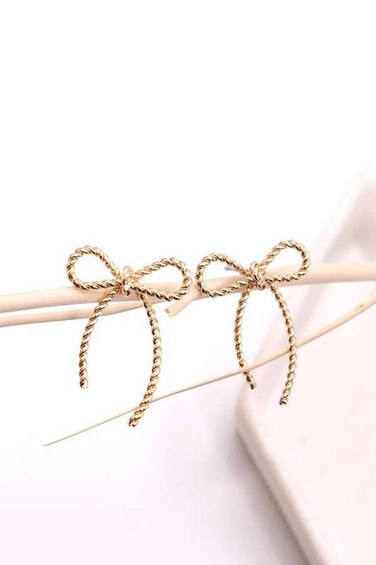 Rope Bow Twist Earrings