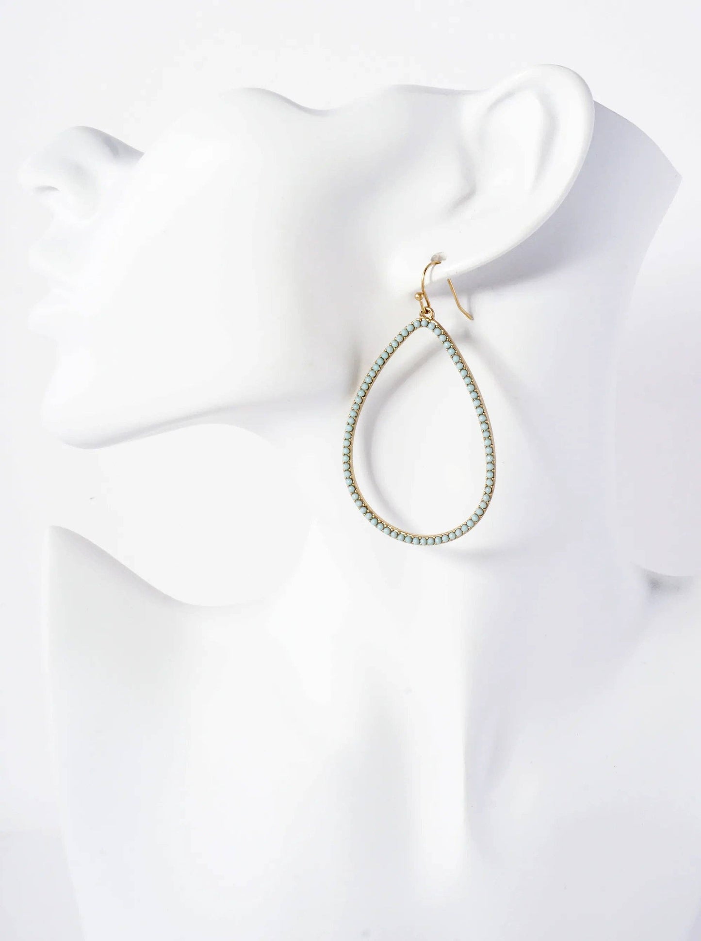 Mint Stone Teardrop Earrings
