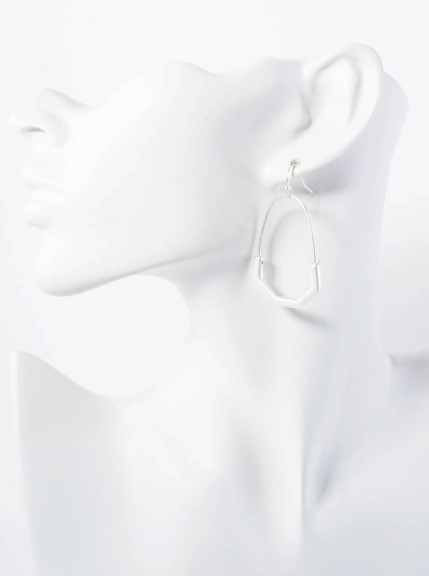 Worn Silver Geometric Earrings