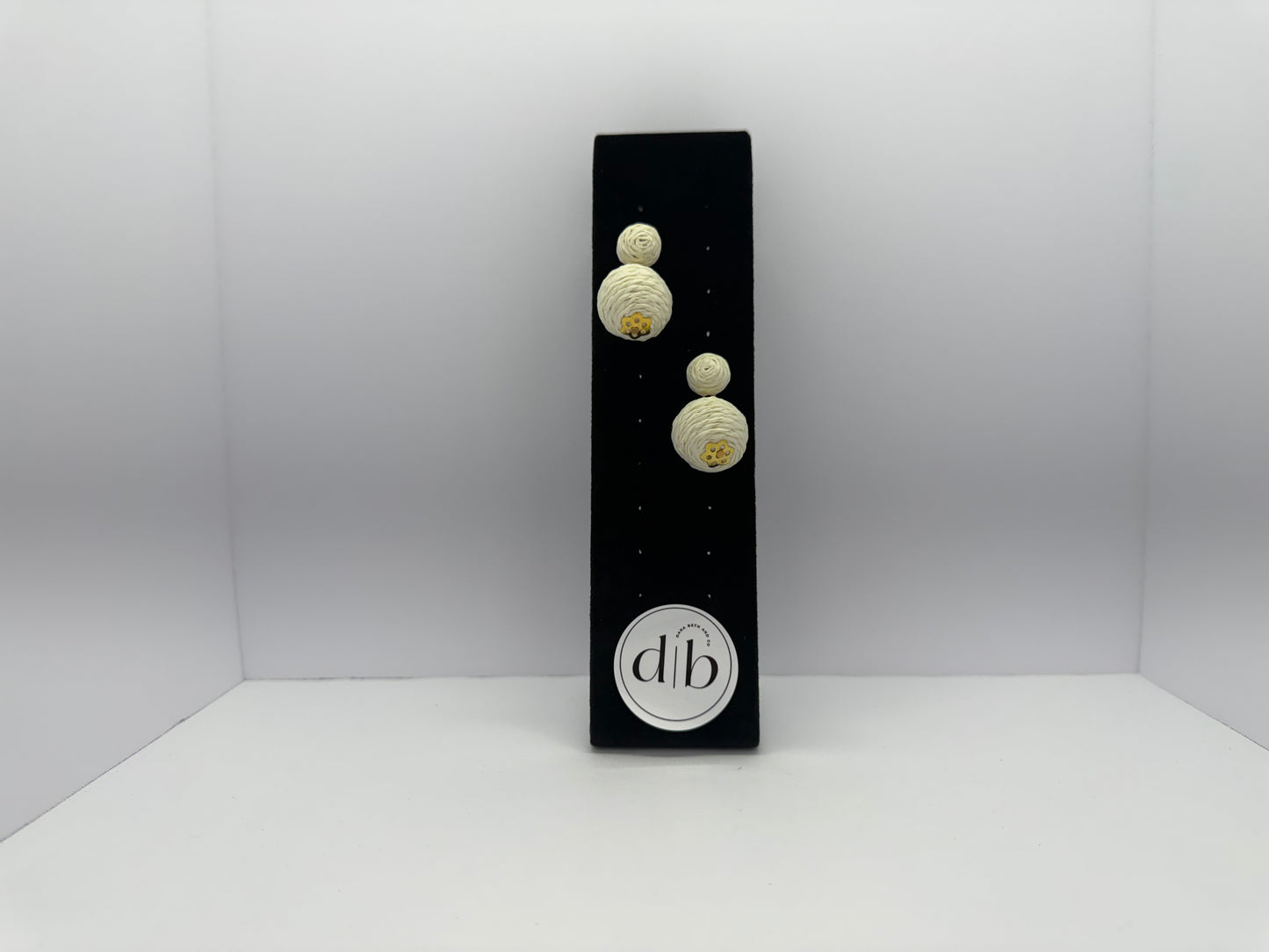 Raffia Woven Ball Drop Earrings
