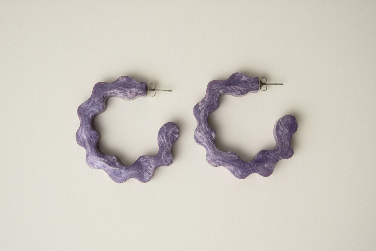 Wavy C Hoops