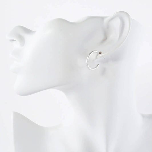 Sand-Texture Brass Hoop Earrings