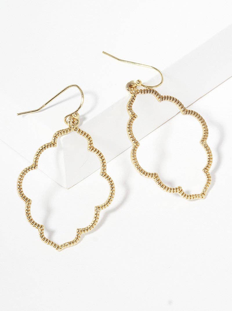Gold Textured Moroccan Dangle Earrings