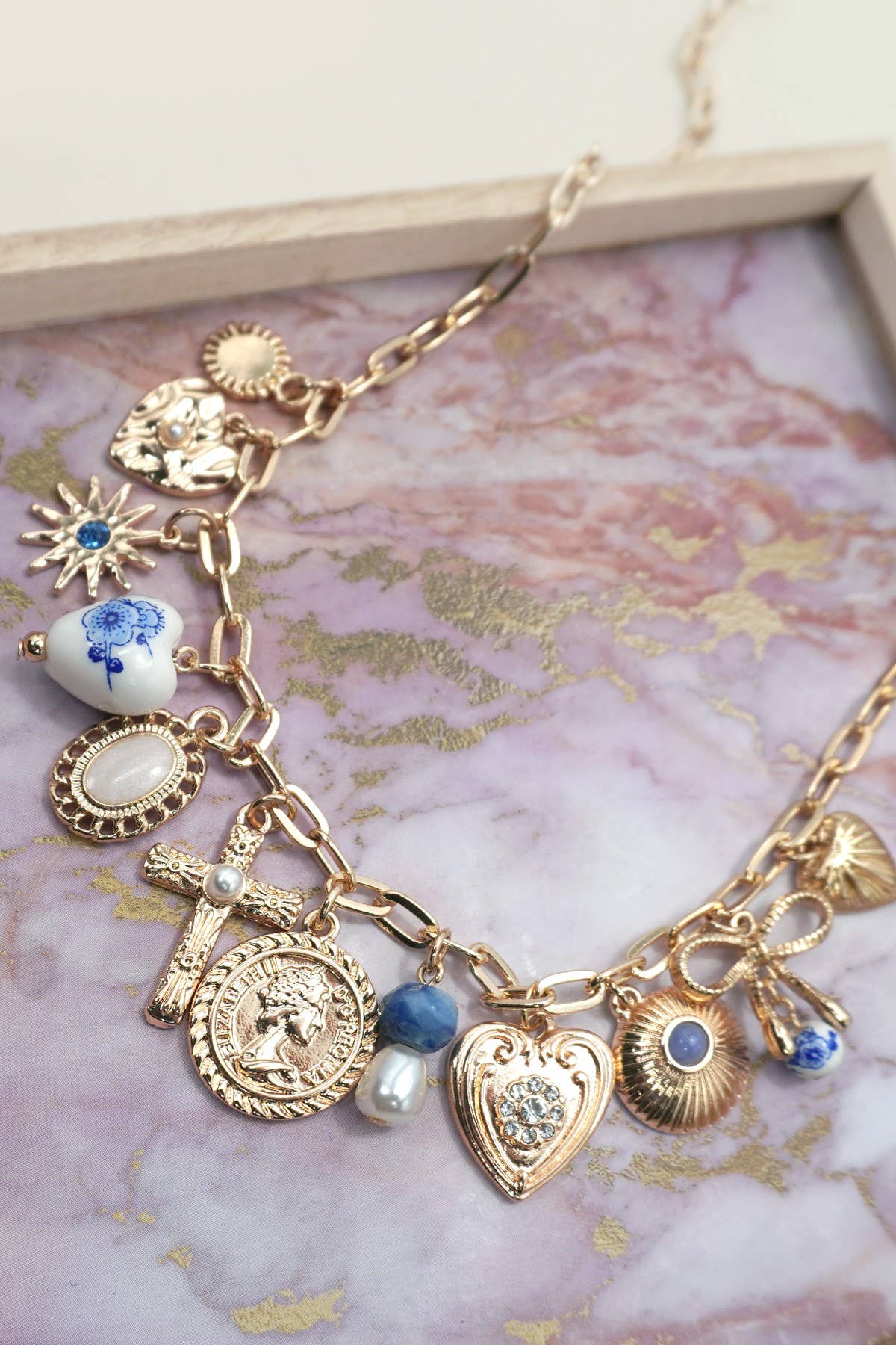 The Porcelain Charm Station Necklace