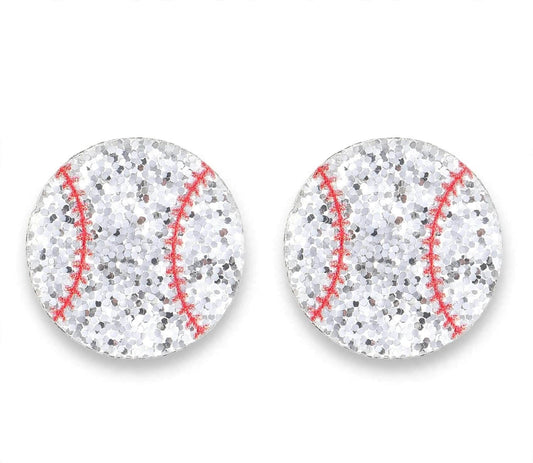 Glitter Game Day Stud Earrings | Soccer, Basketball, Softball & Baseball