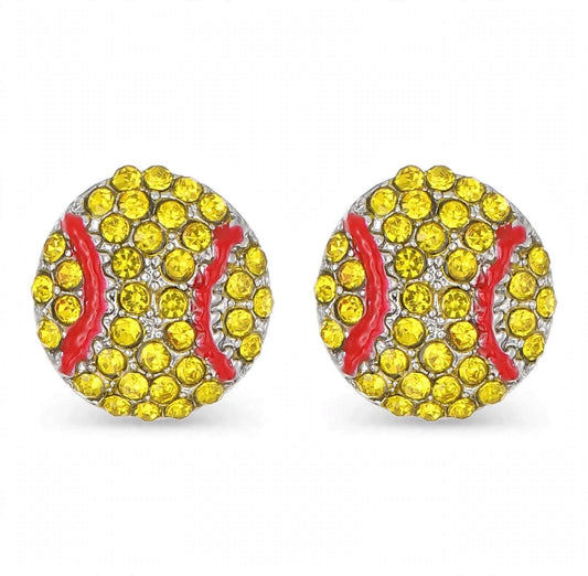 Rhinestone Game Day Stud Earrings | Football, Basketball, Softball & Baseball