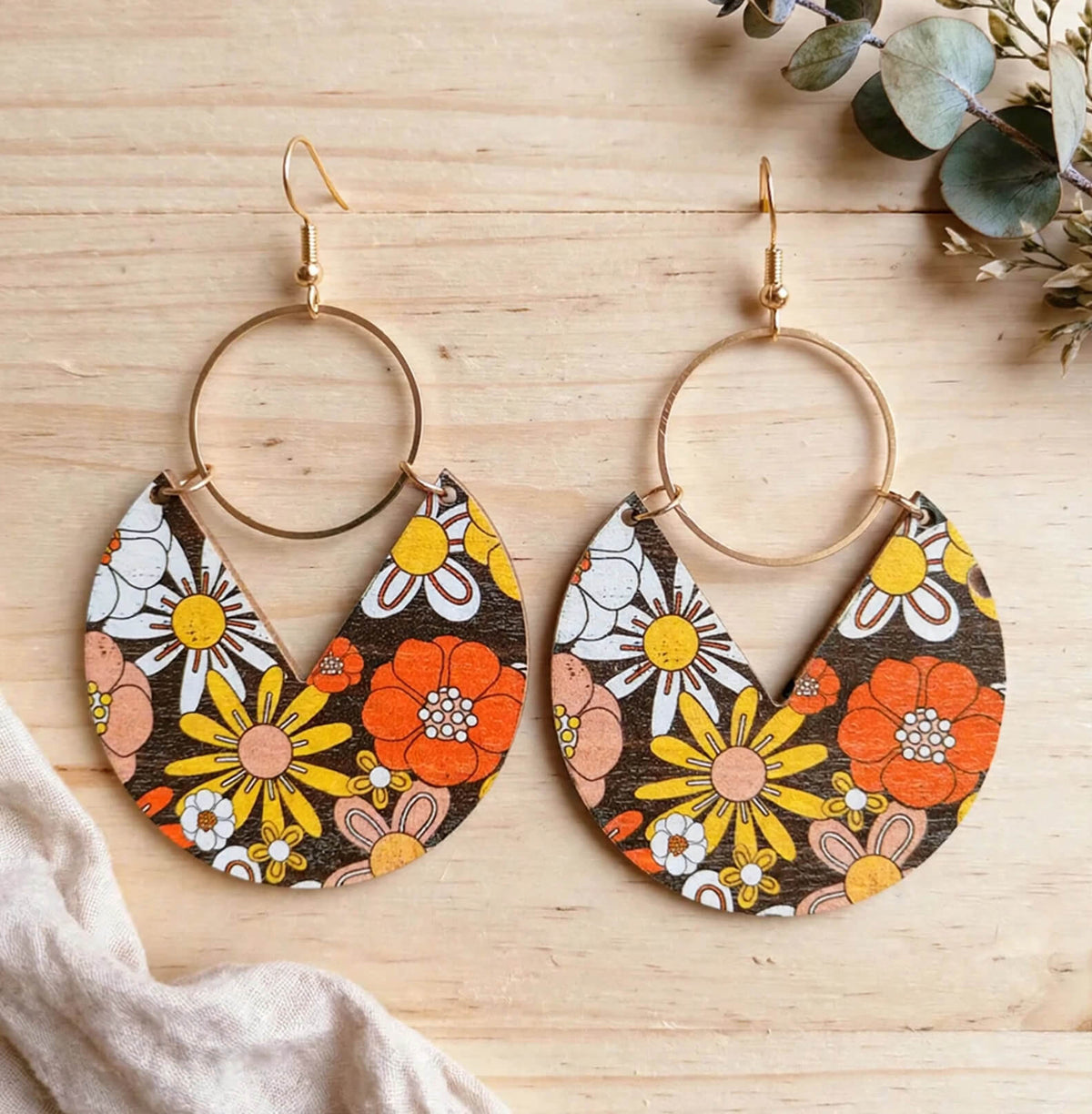 Offbeat & On Point Wooden Drop Earrings