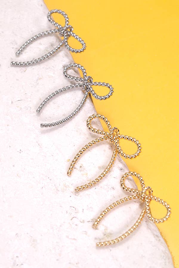 Rope Bow Twist Stud Earrings