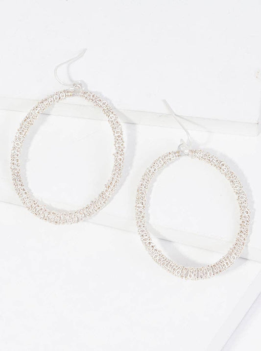 Chain Wrapped Oval Earrings