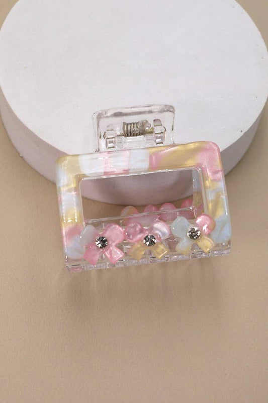 Daisy Claw Clip – Clear Colorful Acrylic
