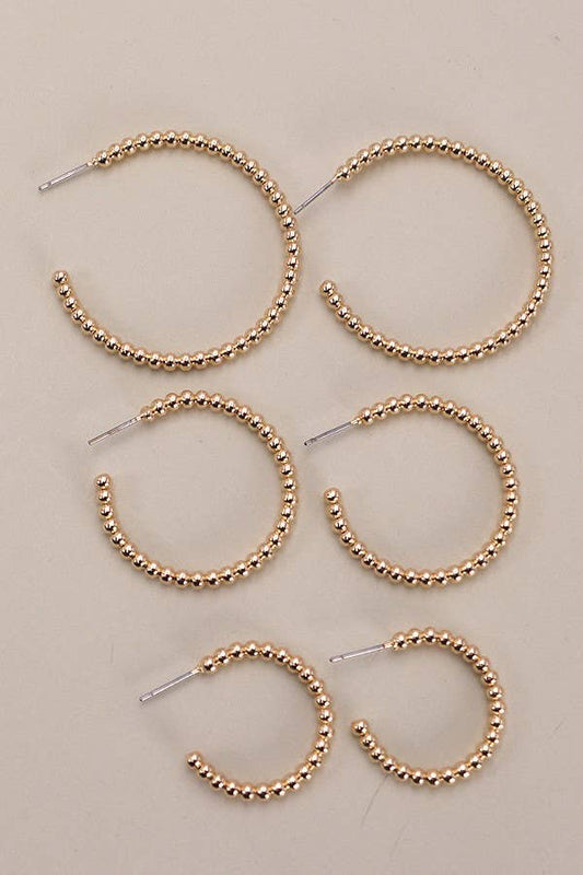 Gold Ball Hoop Earrings