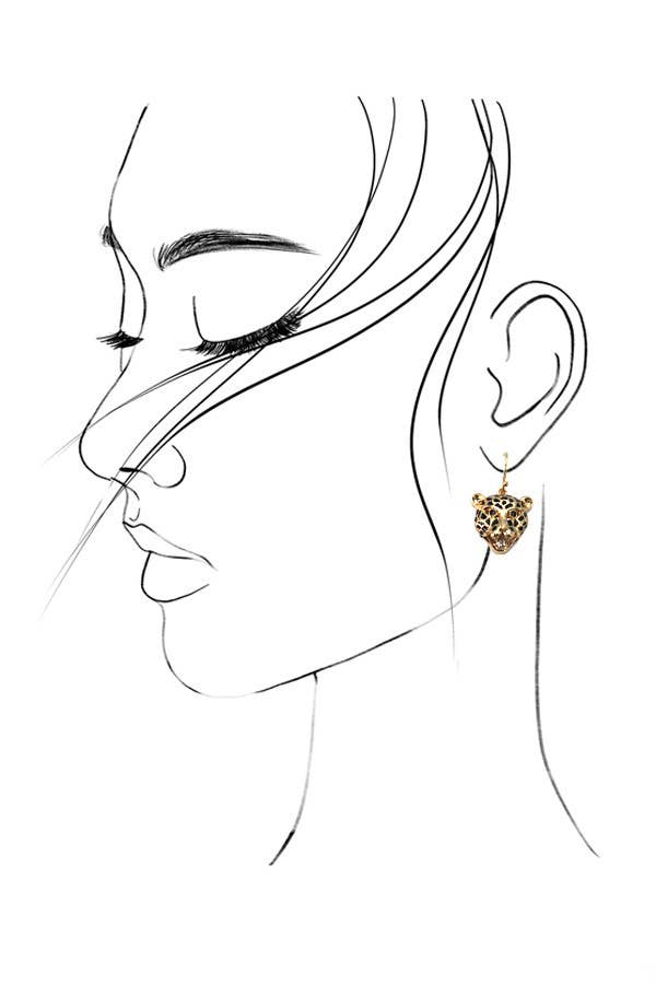 Leopard Rhinestone Drop Earrings