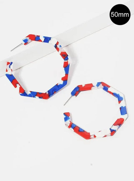 Octagon Hoop Earrings