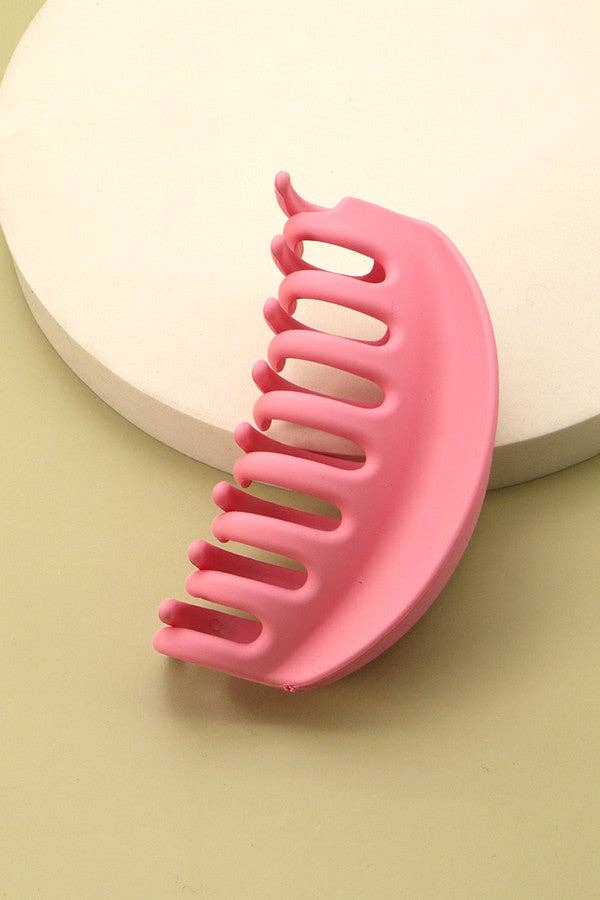 Oversized Matte Half Moon Claw Clip – Pink
