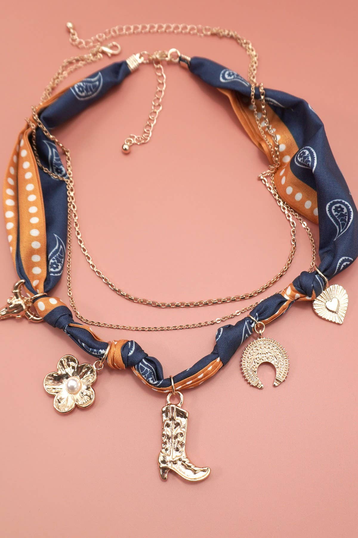 The Western Scarf Charm Necklace