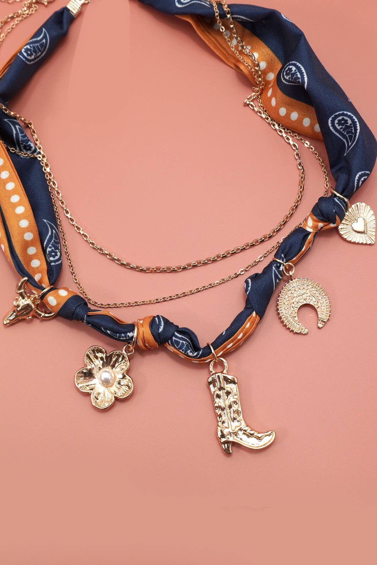 The Western Scarf Charm Necklace