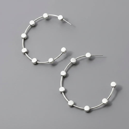 Open Hoop Earrings with Satellite Beads
