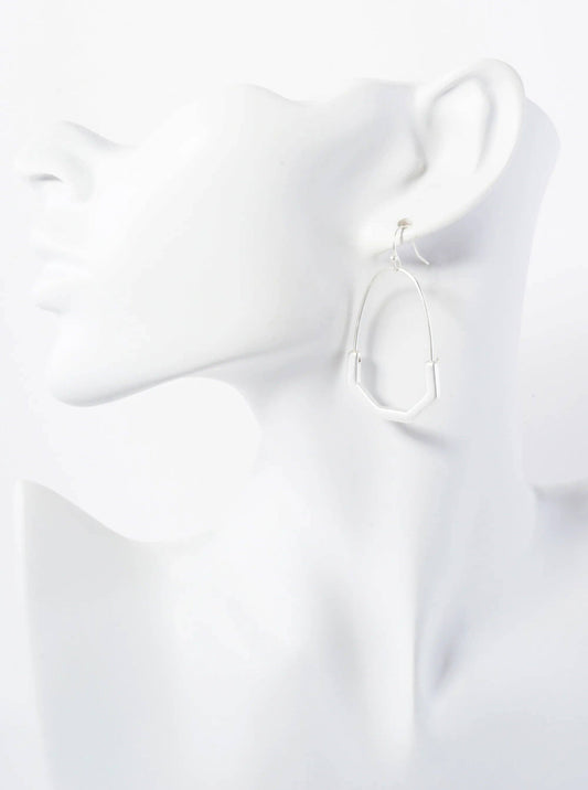 Worn Silver Geometric Earrings