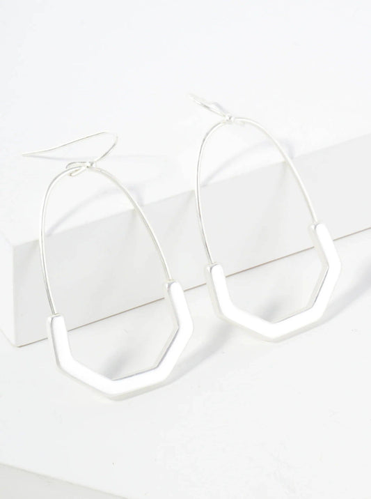Worn Silver Geometric Earrings