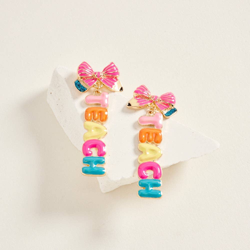 TEACH Pencil Bow Earrings