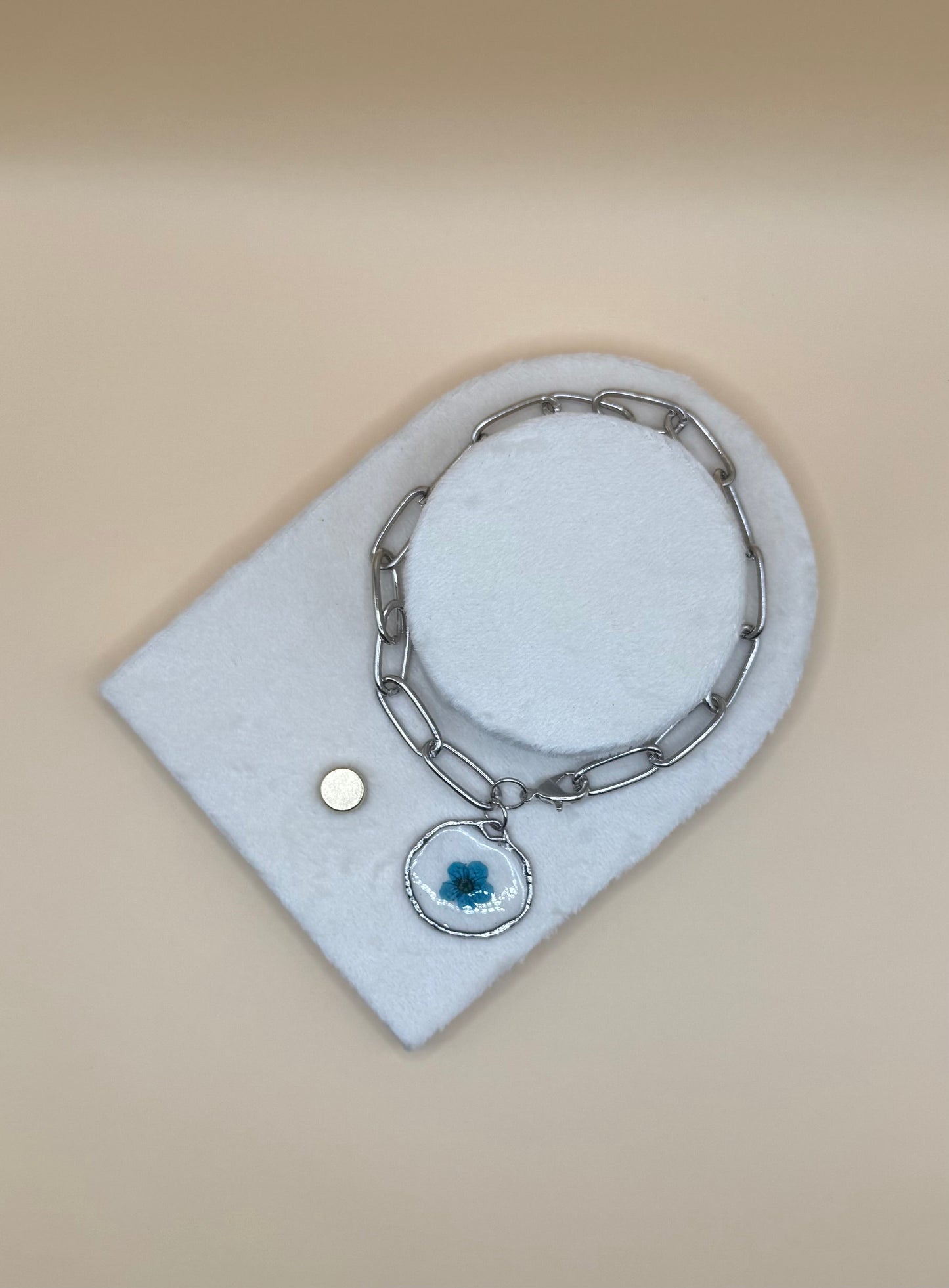 Blue Flower Pendant Bracelet — One of a Kind