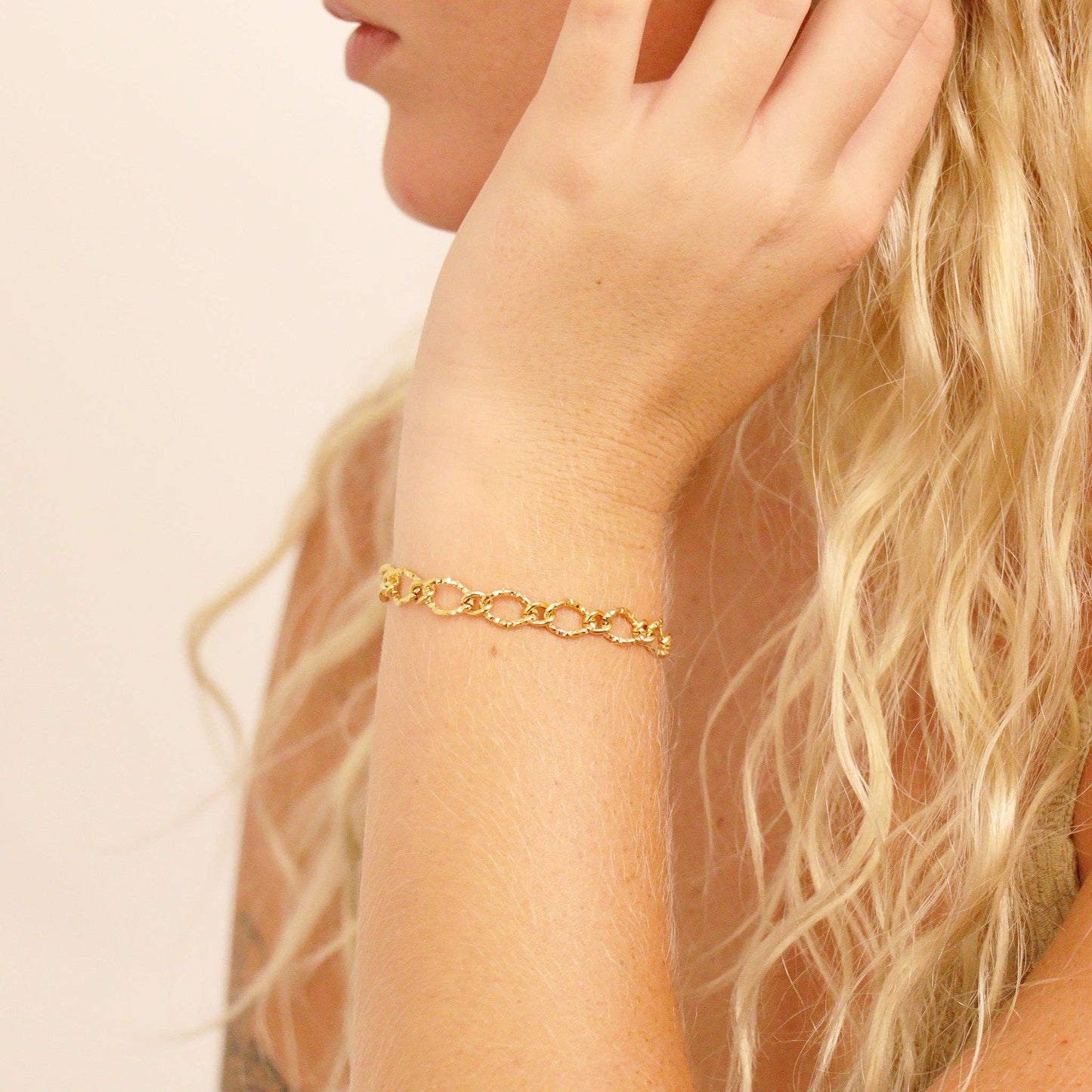 The Hammered Oval Bracelet