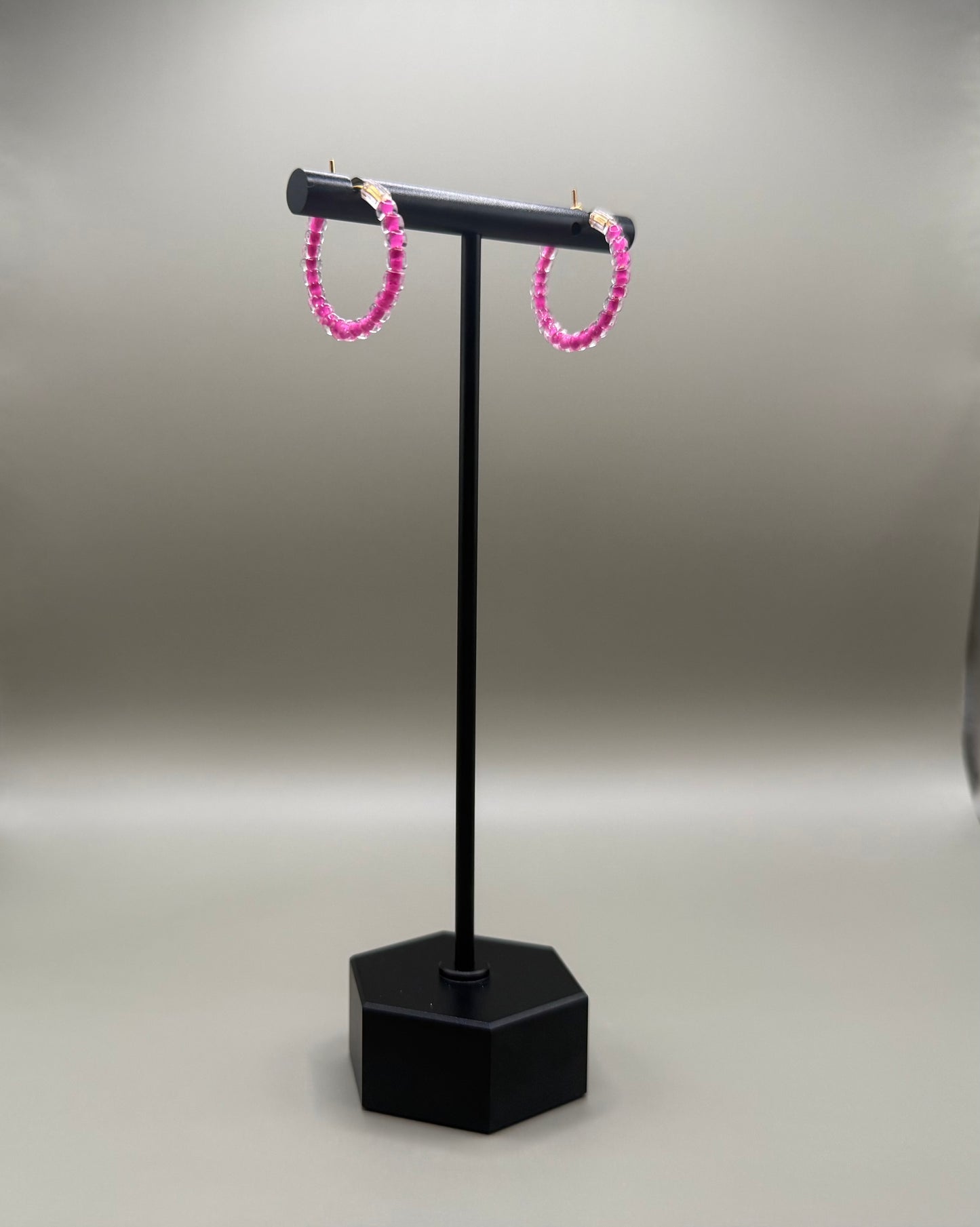Seed Bead Hoop Earrings