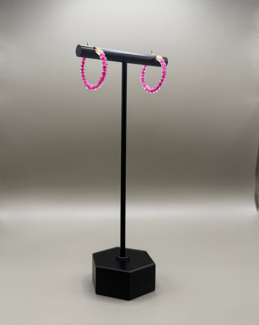 Seed Bead Hoop Earrings