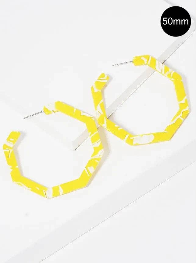 Octagon Hoop Earrings