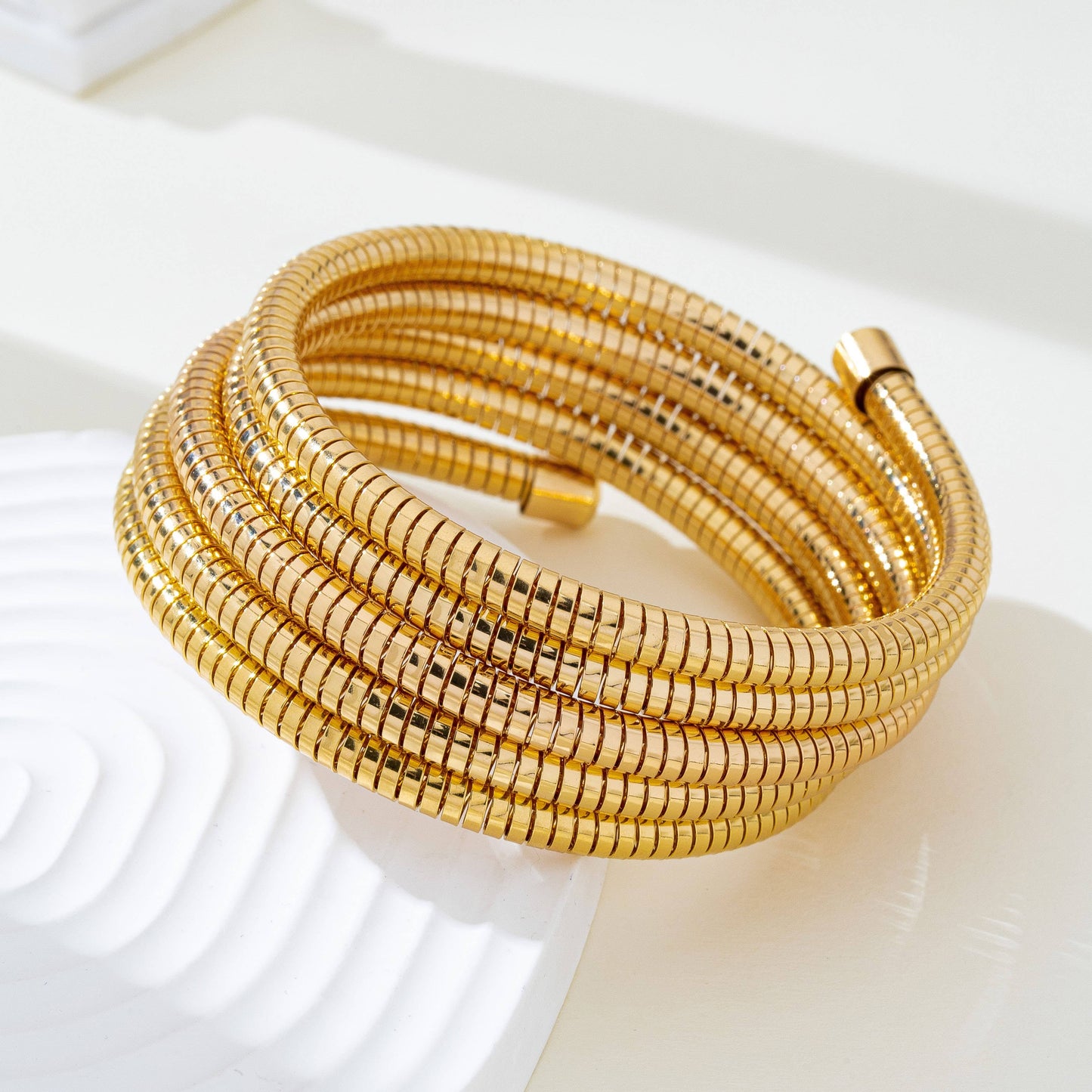 Gold Coil Snake Bracelet