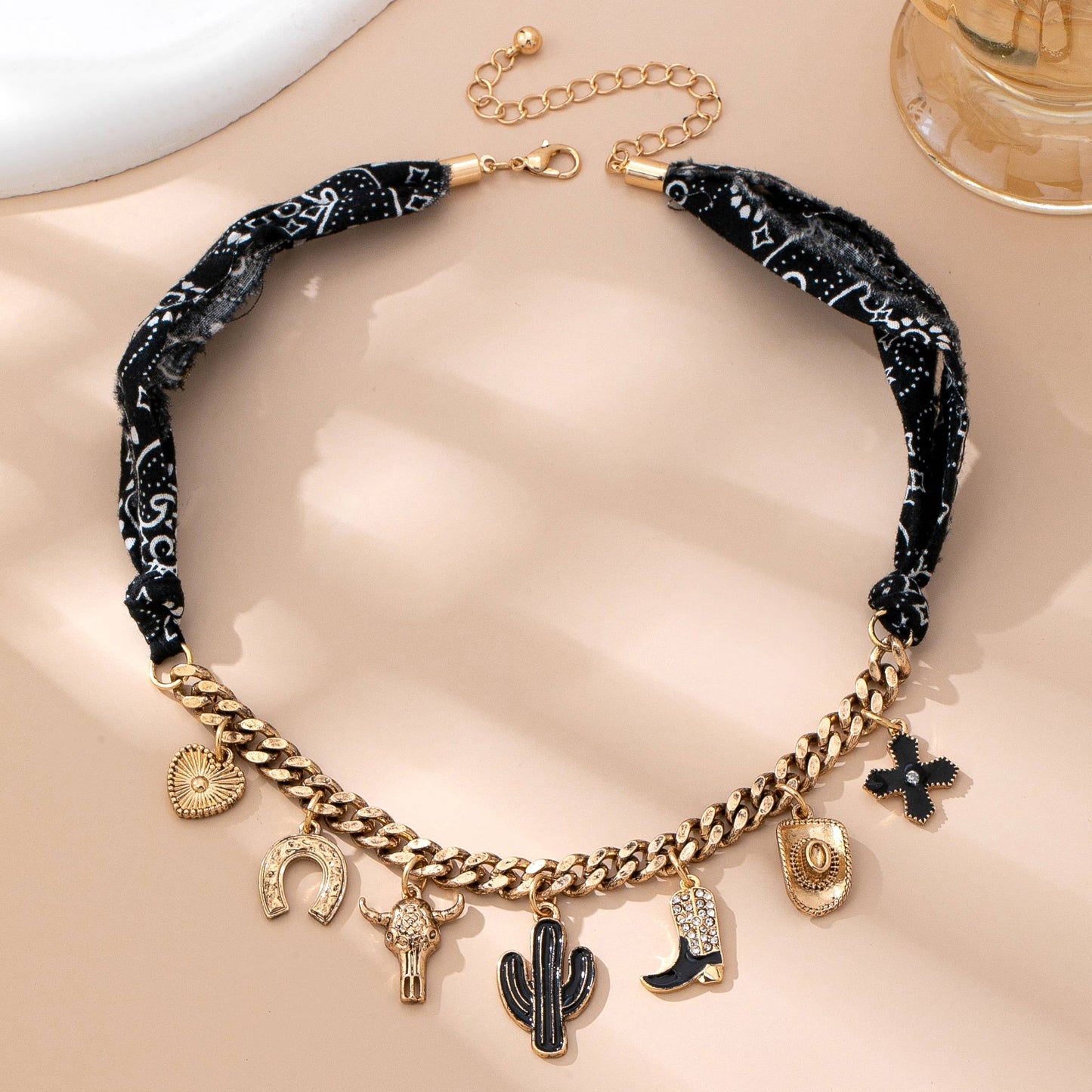 The Western Bandana Scarf Charm Necklace