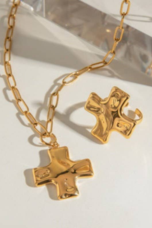 Gold Cross Ring