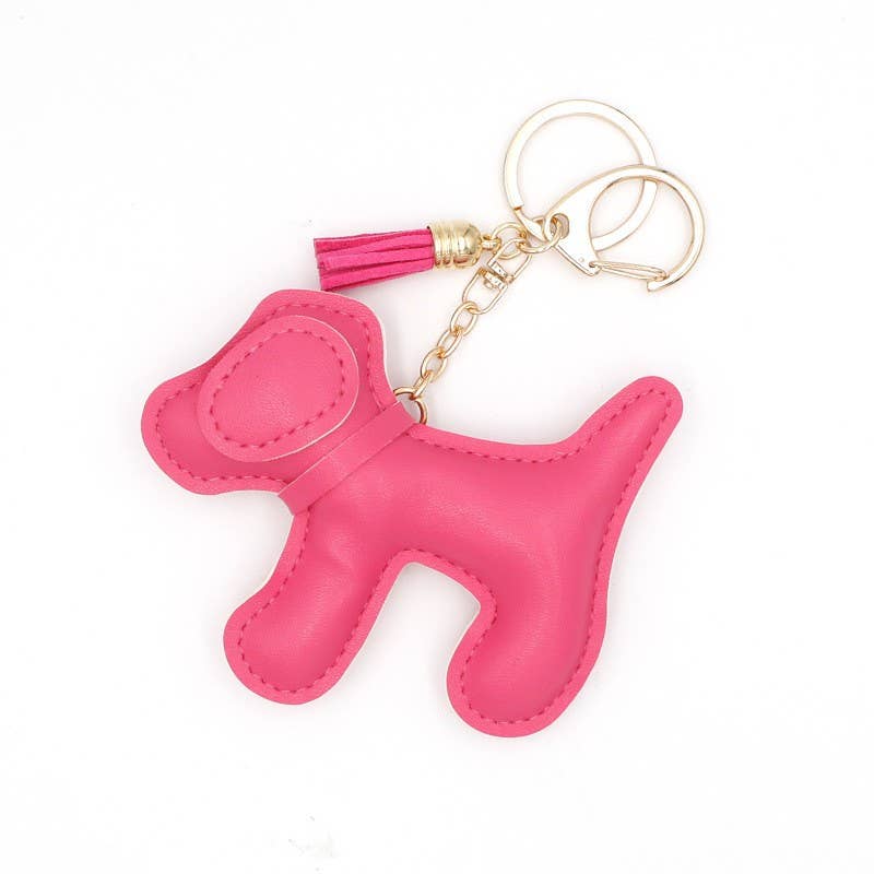 Western Boot Bag Charm — Hot Pink Vegan Leather