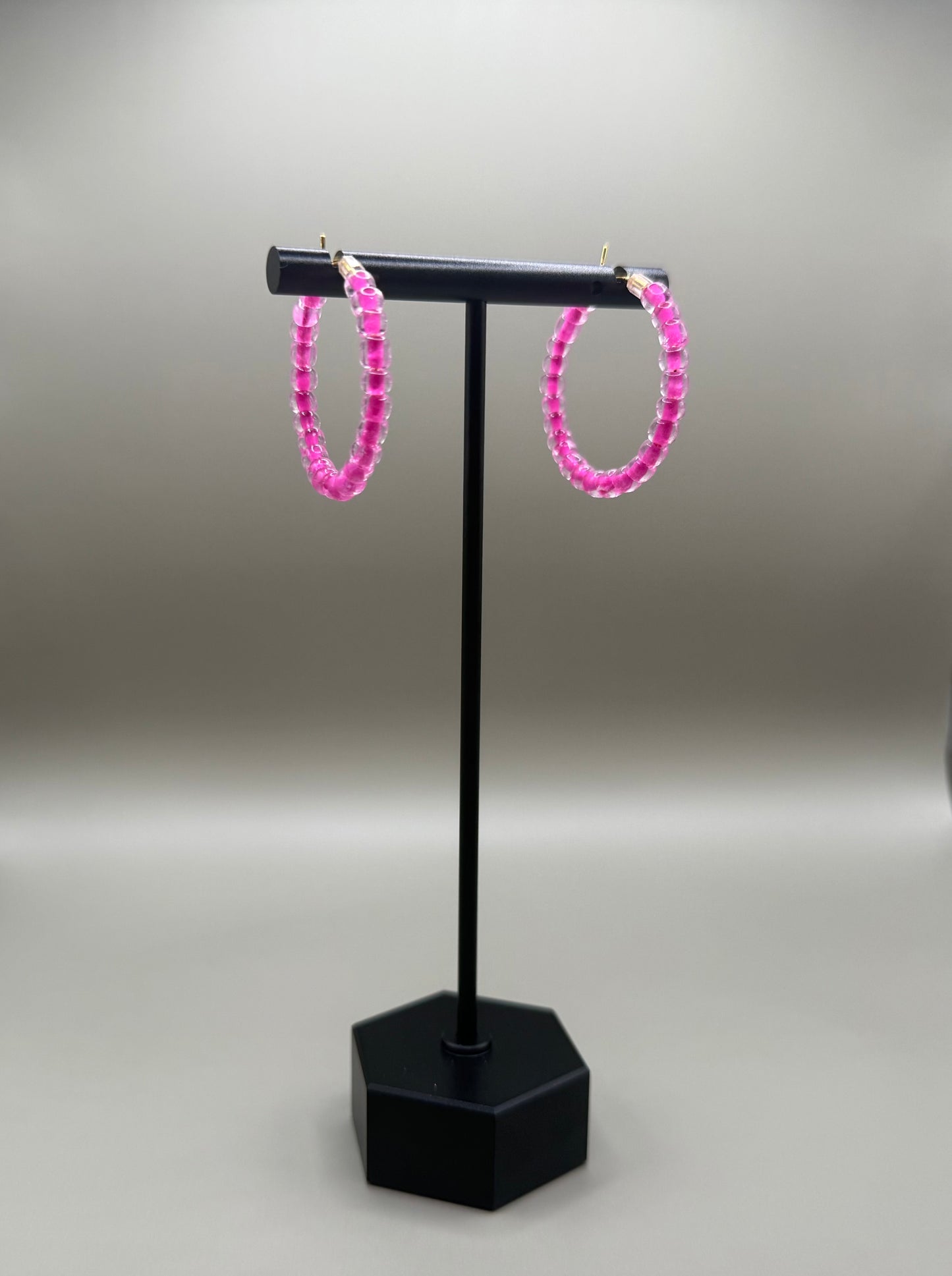 Seed Bead Hoop Earrings
