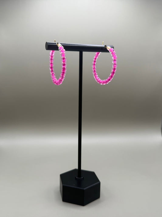 Seed Bead Hoop Earrings