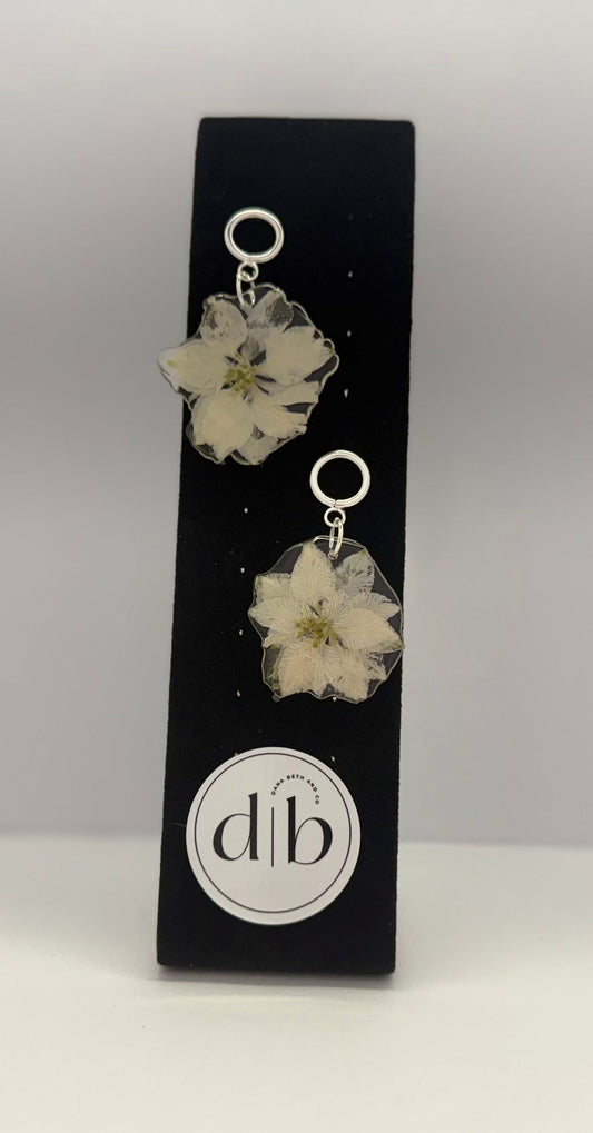 Wild White Botanical Earrings