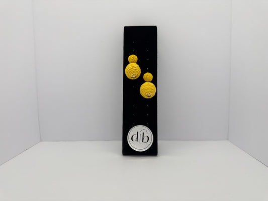 Raffia Woven Ball Drop Earrings