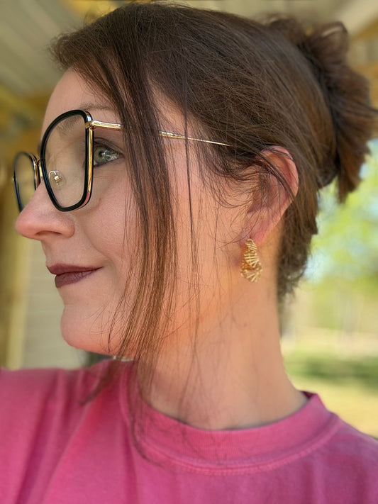 Gold Wire-Wrapped Earrings