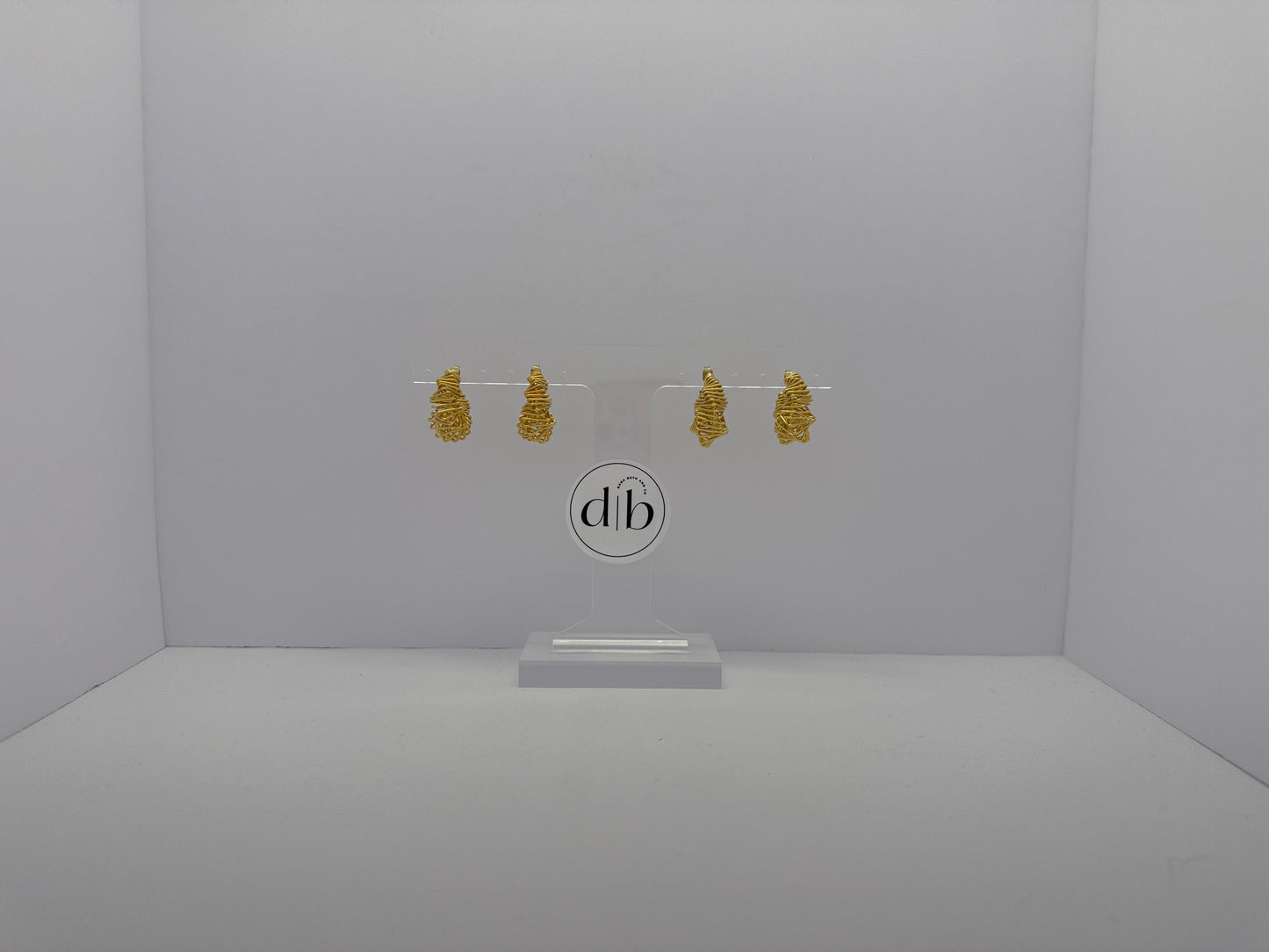 Gold Wire-Wrapped Earrings
