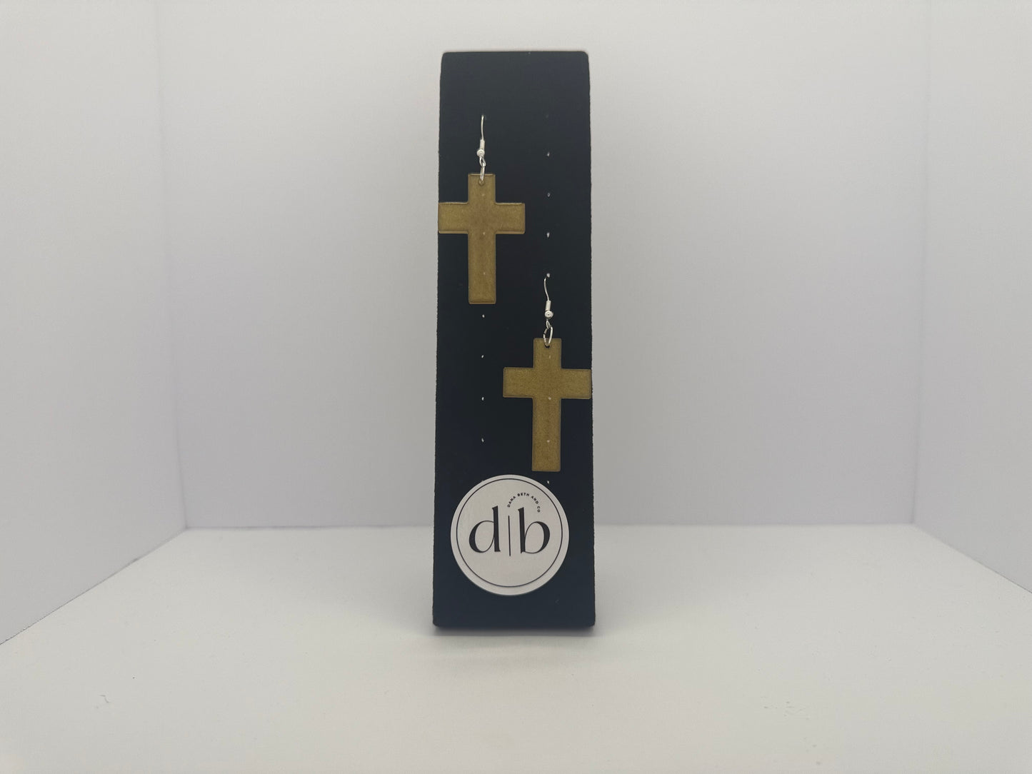 The Block Cross Drop Earrings