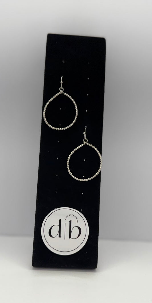 Small Round Bead Hoop Earrings