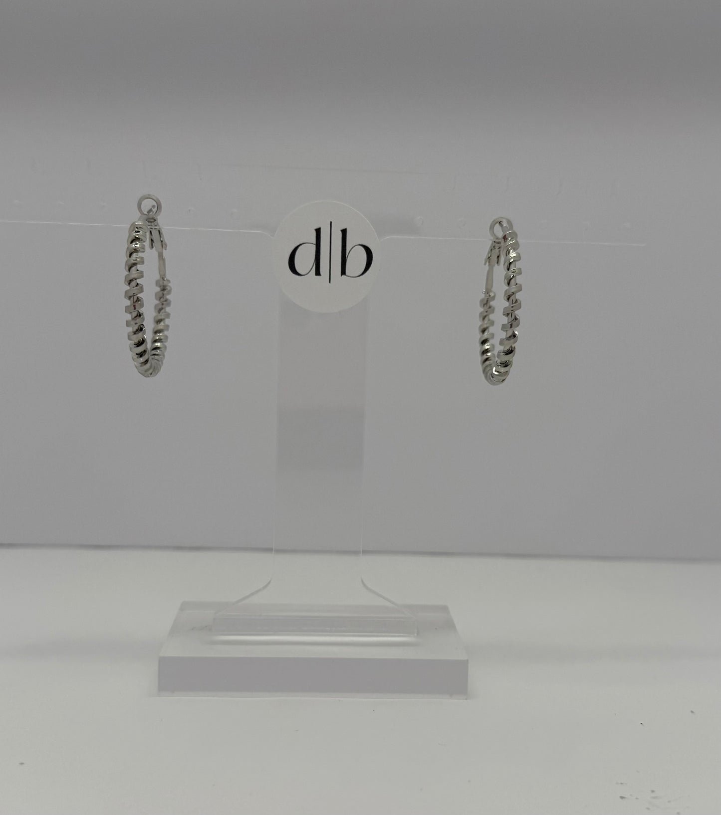 Large Metal Spiral Leverback Hoop Earrings