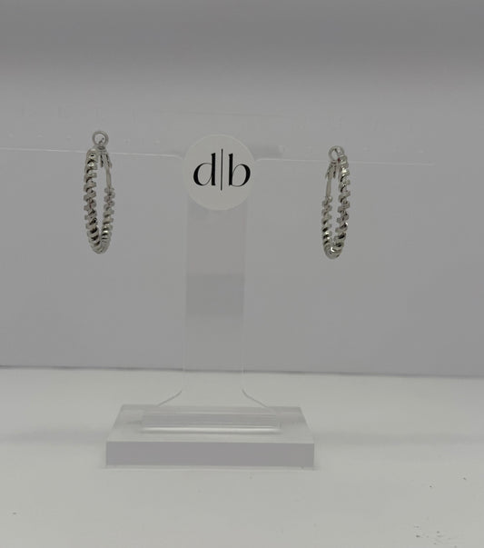 Large Metal Spiral Leverback Hoop Earrings