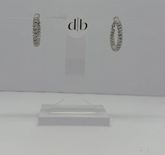 Medium Metal Spiral Leverback Hoop Earrings