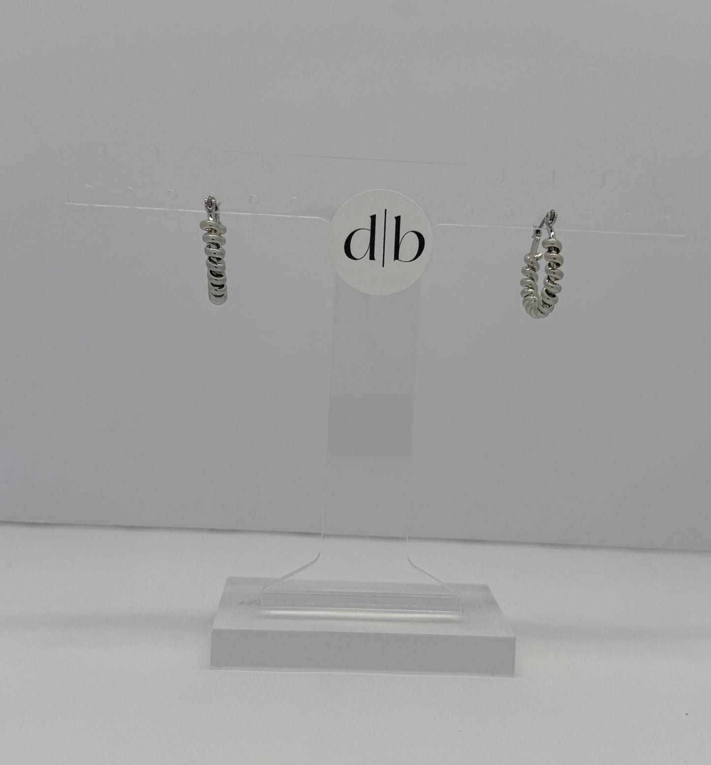 Small Metal Spiral Leverback Hoop Earrings