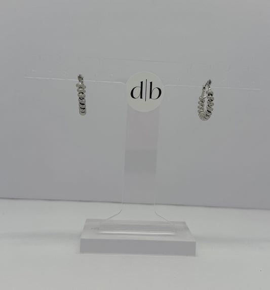 Small Metal Spiral Leverback Hoop Earrings